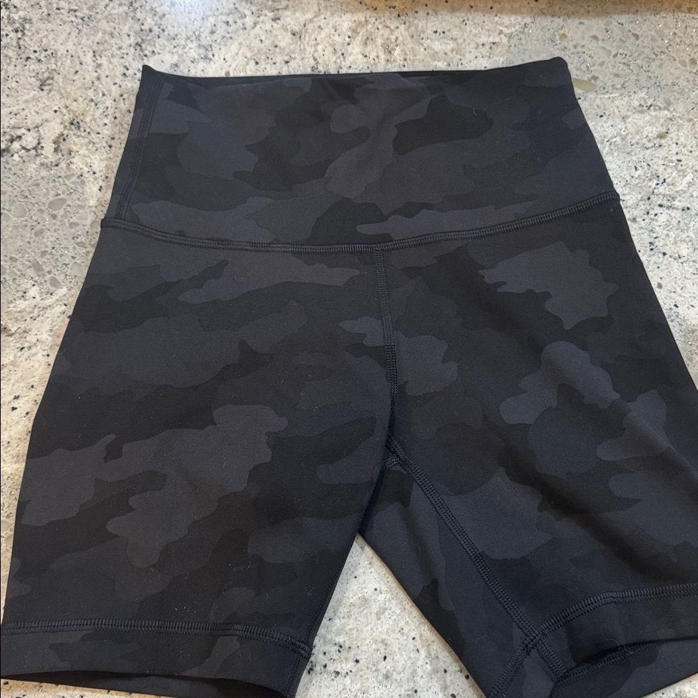 Lululemon Black Camouflage Biker Shorts